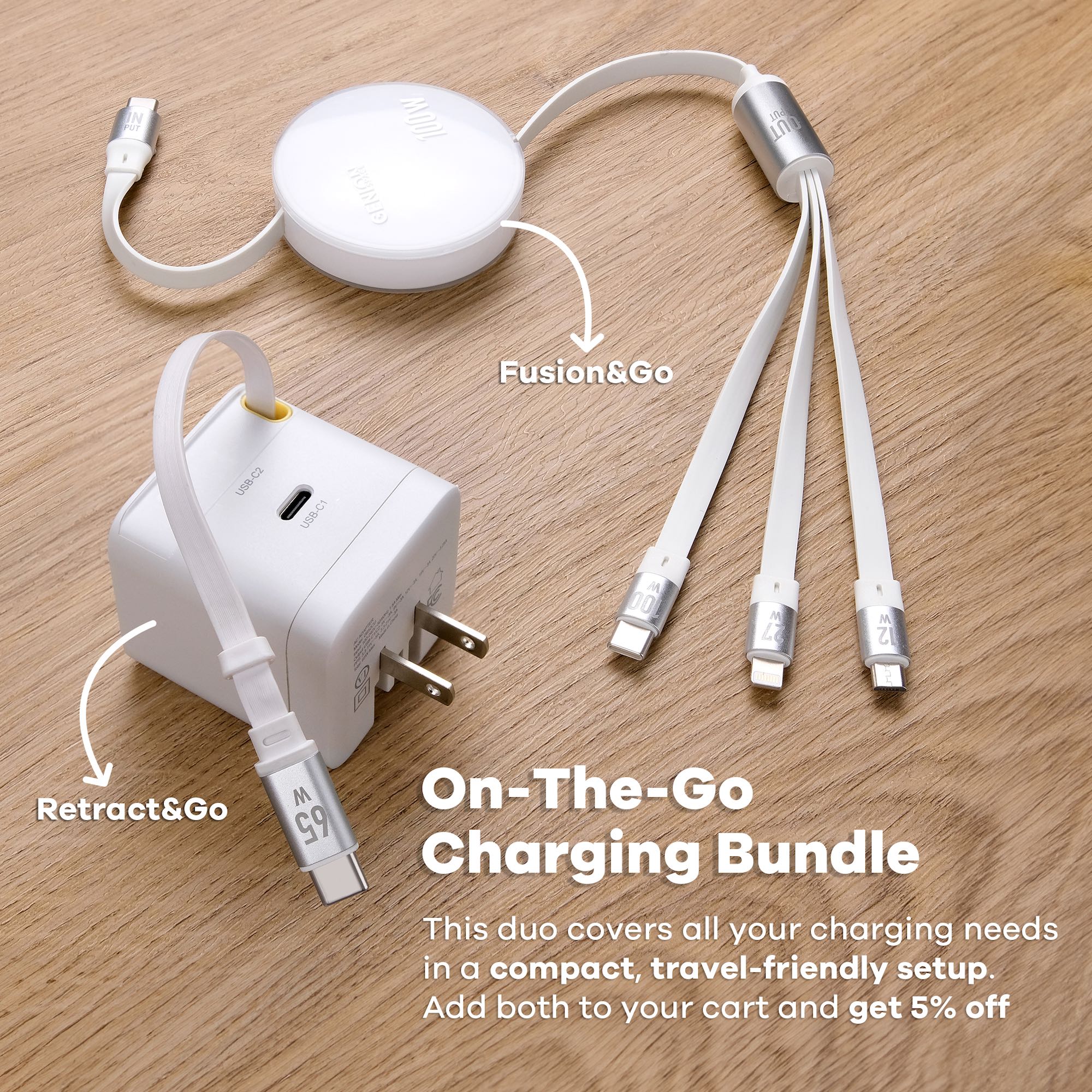 Fusion&Go 100W 3-In-1 Charging Cable - Image 7