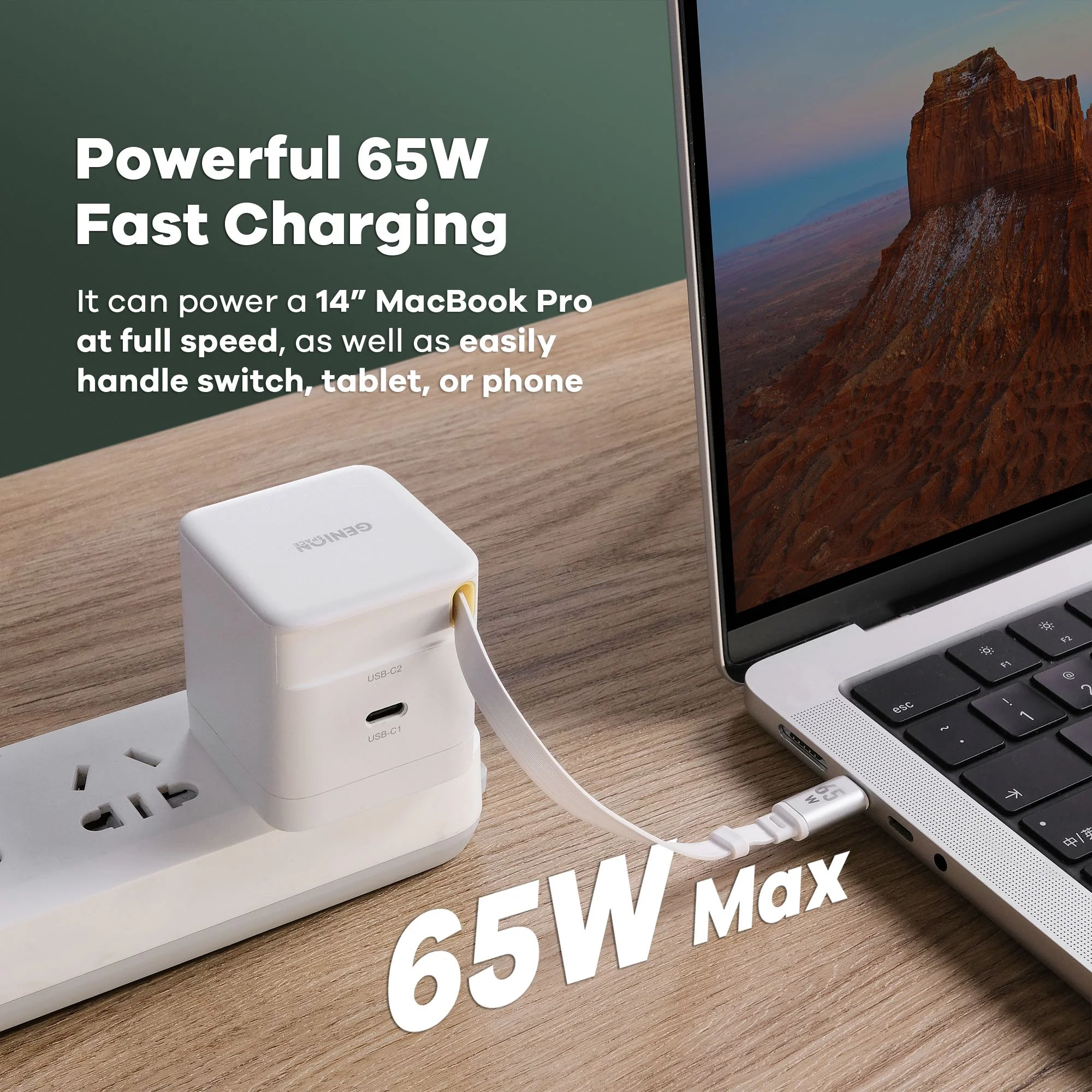 Retract&Go 65W USB-C GaN Charger - Image 3