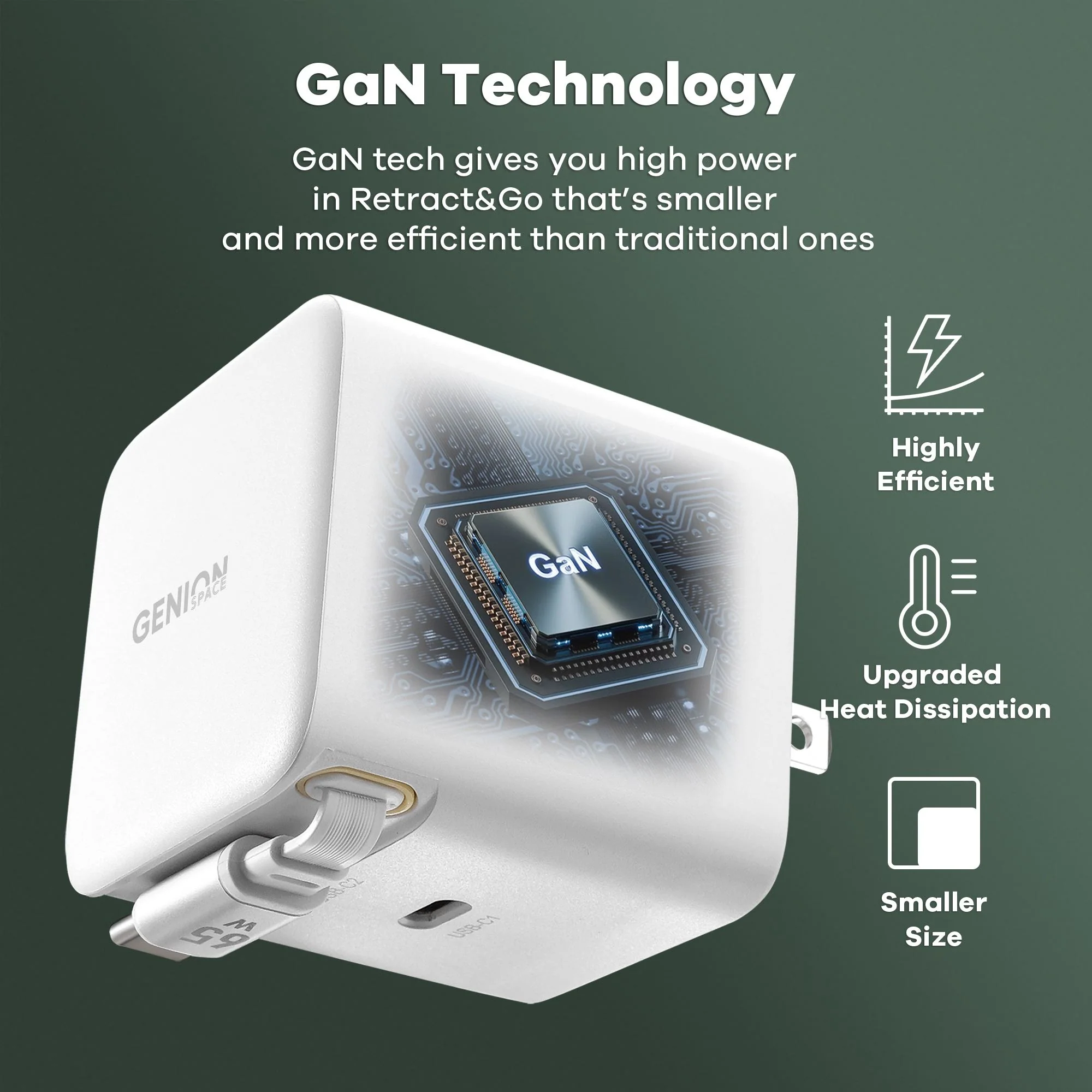 Retract&Go 65W USB-C GaN Charger - Image 5